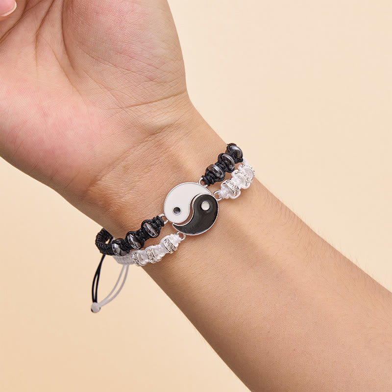 Buddha Stones 2 pulseras ajustables para parejas con diseño Yin Yang y hematita. - image 4