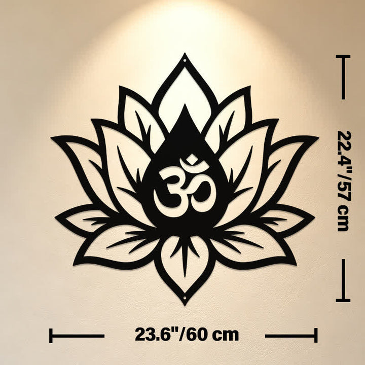 Buddha Stones Loto de metal OM Mindfulness Zen Símbolos significativos Arte de pared - Aprox. 60 cm x 57,0 cm x 0,12 cm / 23,62 pulgadas x 22,44 pulgadas x 0,05 pulgadas - image 12