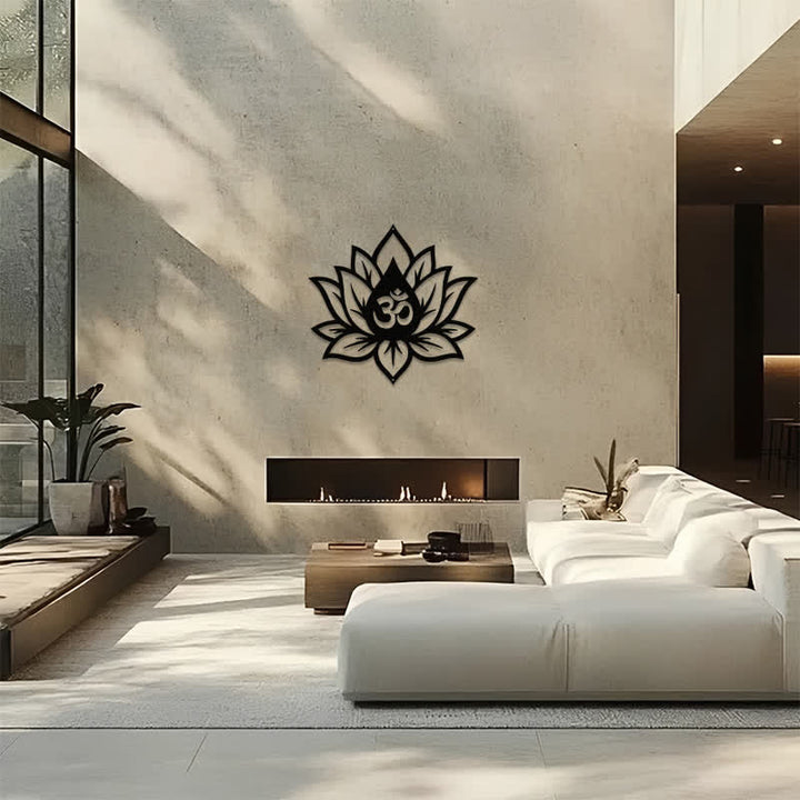 Buddha Stones Loto de metal OM Mindfulness Zen Símbolos significativos Arte de pared - image 13