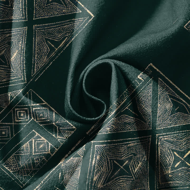 Buddha Stones Pantalones harem para hombre de algodón puro con estampado étnico de celosía, cordón ajustable y bolsillos. - image 11