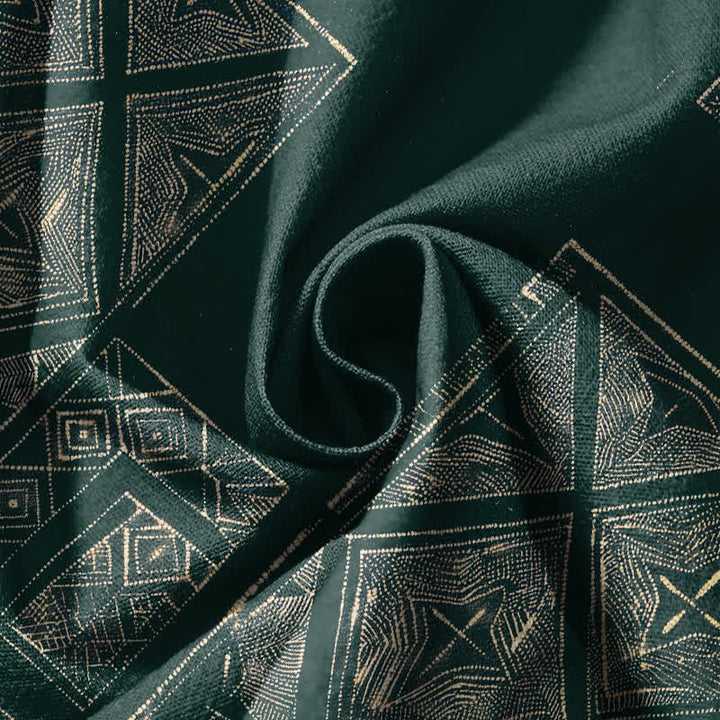 Buddha Stones Pantalones harem para hombre de algodón puro con estampado étnico de celosía, cordón ajustable y bolsillos. - image 11