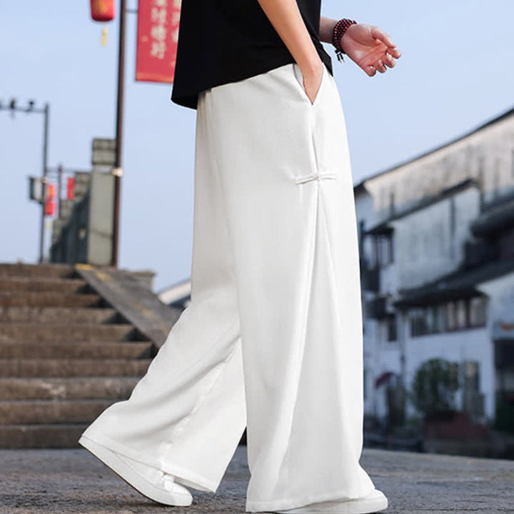 Buddha Stones Pantalones largos de pierna recta para hombre, estilo Tang, informales, con cordón ajustable, ideales para primavera y otoño. - image 18