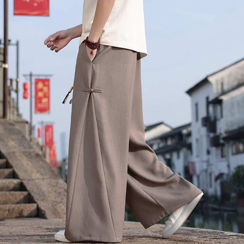 Buddha Stones Pantalones largos de pierna recta para hombre, estilo Tang, informales, con cordón ajustable, ideales para primavera y otoño. - image 12