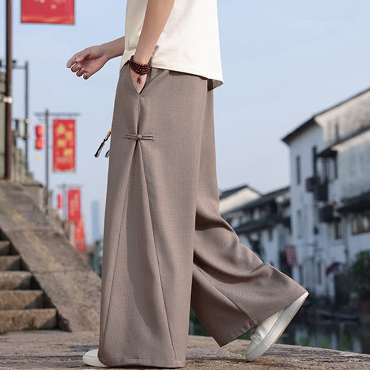 Buddha Stones Pantalones largos de pierna recta para hombre, estilo Tang, informales, con cordón ajustable, ideales para primavera y otoño. - image 12