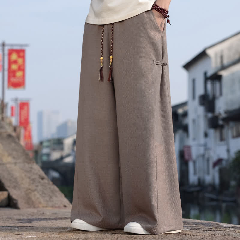 Buddha Stones Pantalones largos de pierna recta para hombre, estilo Tang, informales, con cordón ajustable, ideales para primavera y otoño. - image 9