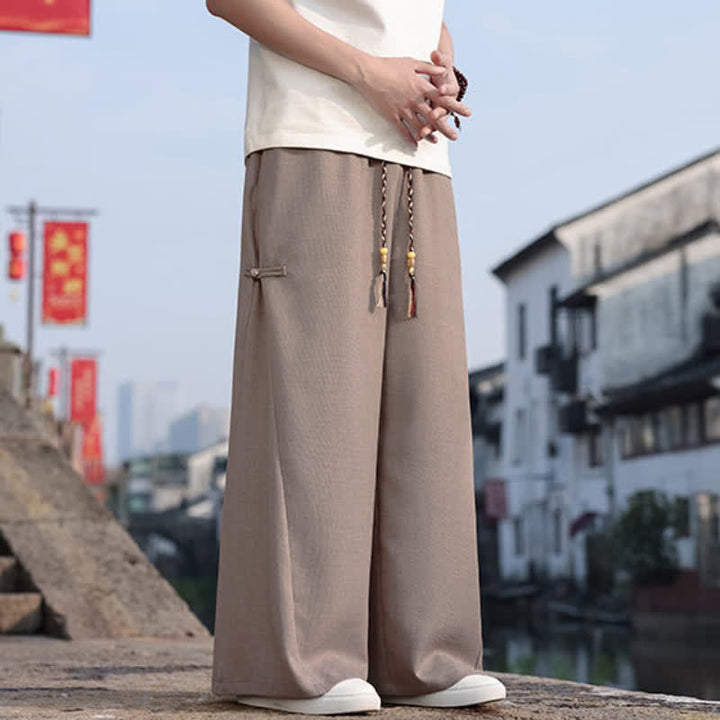 Buddha Stones Pantalones largos de pierna recta para hombre, estilo Tang, informales, con cordón ajustable, ideales para primavera y otoño. - image 13