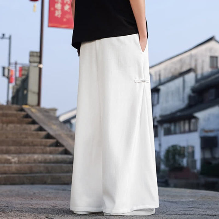 Buddha Stones Pantalones largos de pierna recta para hombre, estilo Tang, informales, con cordón ajustable, ideales para primavera y otoño. - image 20