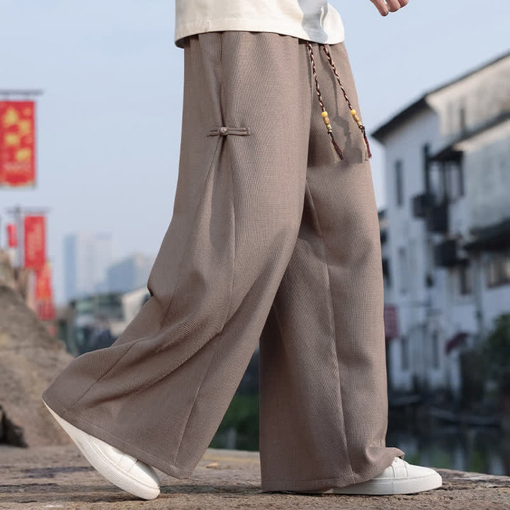 Buddha Stones Pantalones largos de pierna recta para hombre, estilo Tang, informales, con cordón ajustable, ideales para primavera y otoño. - image 11