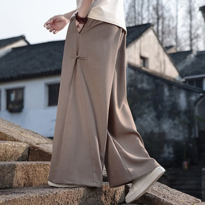Buddha Stones Pantalones largos de pierna recta para hombre, estilo Tang, informales, con cordón ajustable, ideales para primavera y otoño. - image 14