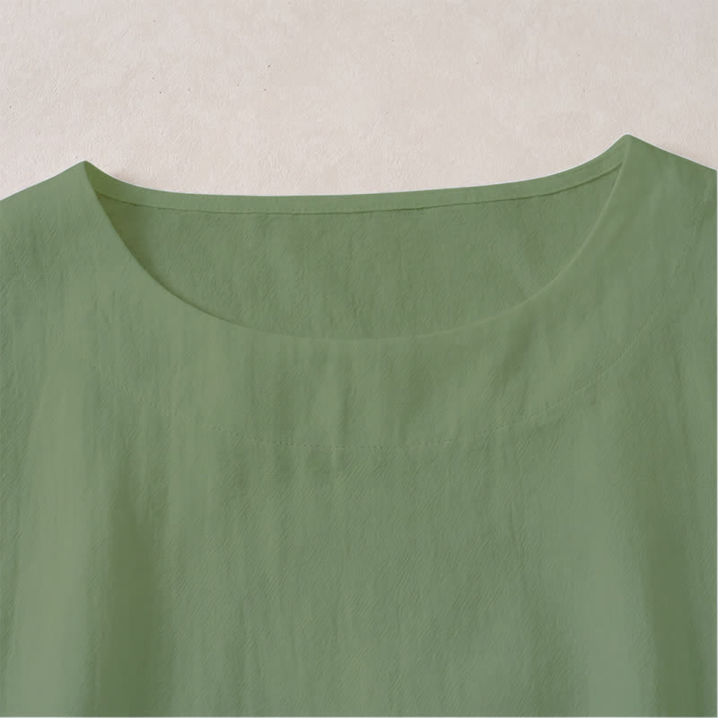 Buddha Stones Camiseta de manga larga de algodón para mujer, estilo casual de primavera y otoño, con cuello redondo. - image 1