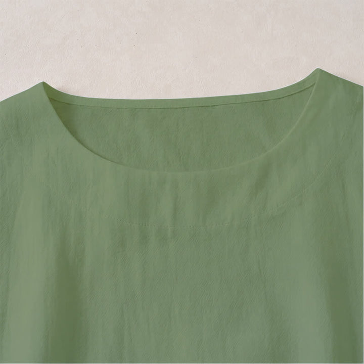Buddha Stones Camiseta de manga larga de algodón para mujer, estilo casual de primavera y otoño, con cuello redondo. - image 1