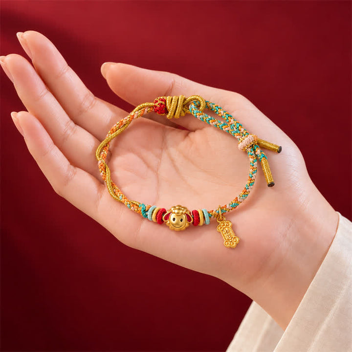 Buddha Stones Pulsera de hilo trenzado con dije de oveja de cobre colorida del Año de la Cabra - image 13