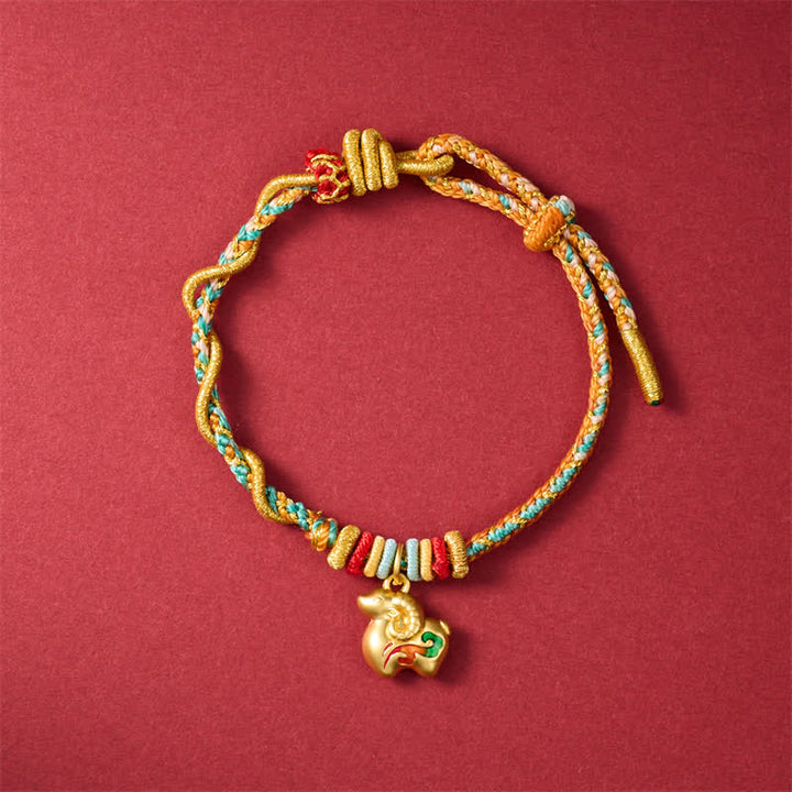 Buddha Stones Pulsera de hilo trenzado con dije de oveja de cobre colorida del Año de la Cabra - Oveja de buen augurio - image 9