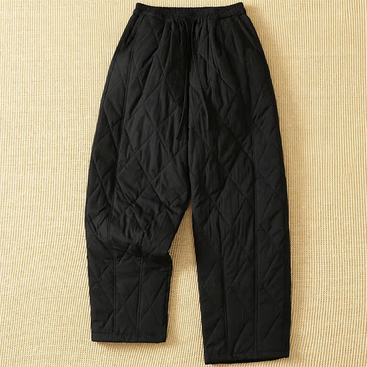 Buddha Stones Pantalones tobilleros geométricos casuales de invierno con cordón ajustable para mujer, de pierna recta y con bolsillos. - Negro - US8-10, UK/AU12-14, EU40-42 (2XL) - image 10