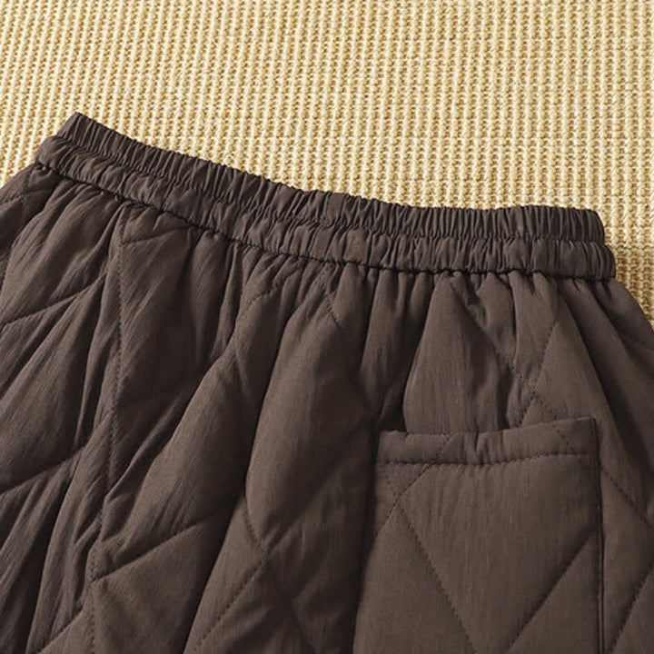 Buddha Stones Pantalones tobilleros geométricos casuales de invierno con cordón ajustable para mujer, de pierna recta y con bolsillos. - image 4
