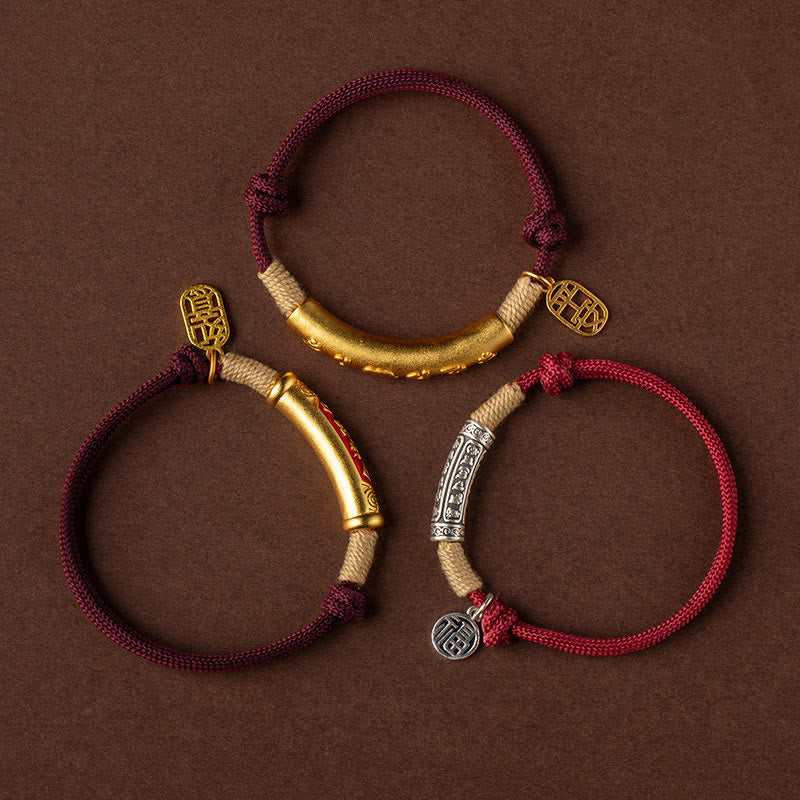 Pulsera trenzada de plata de ley 999 con Buddha Stones , hecha a mano en el Tíbet, Om Mani Padme Hum Fu, personaje de TopRank, suerte - image 1