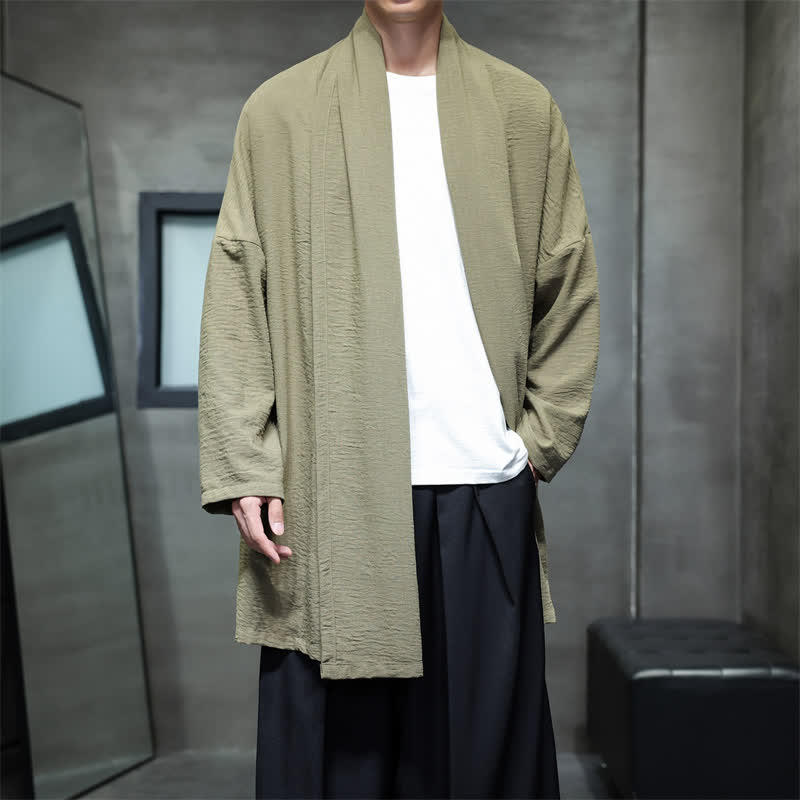 Buddha Stones Kimono clásico minimalista de otoño para hombre con bolsillo - image 6