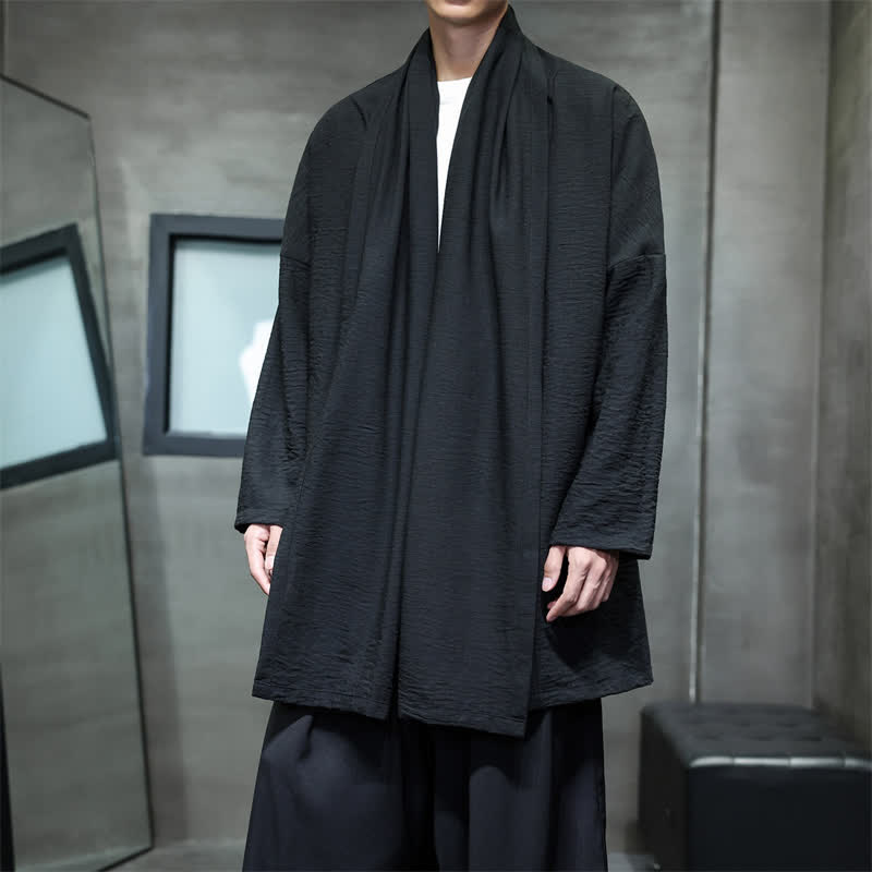 Buddha Stones Kimono clásico minimalista de otoño para hombre con bolsillo - image 26