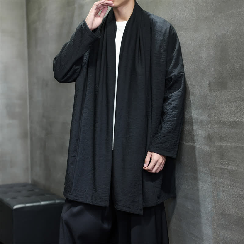 Buddha Stones Kimono clásico minimalista de otoño para hombre con bolsillo - image 22