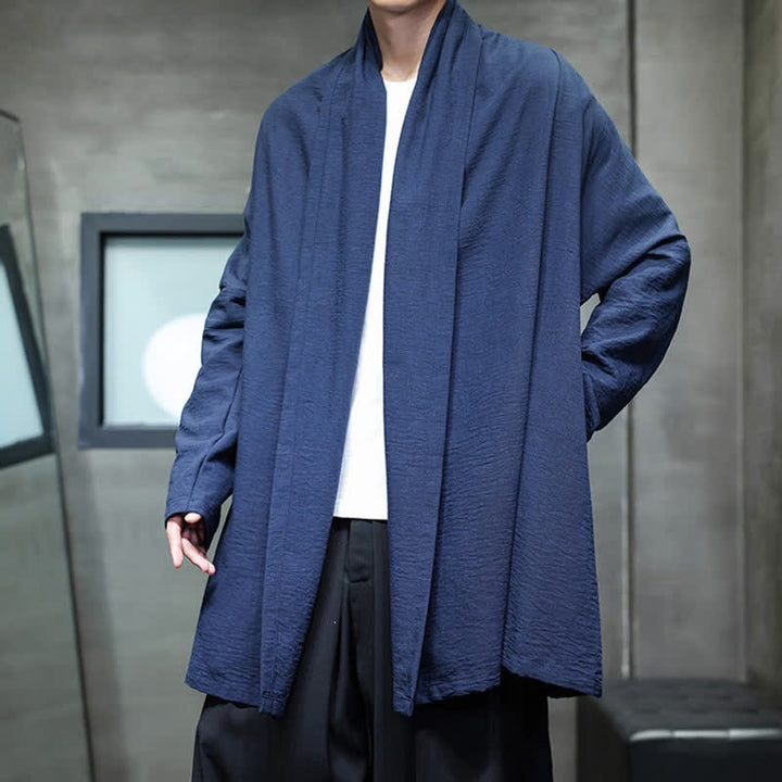 Buddha Stones Kimono clásico minimalista de otoño para hombre con bolsillo - image 16