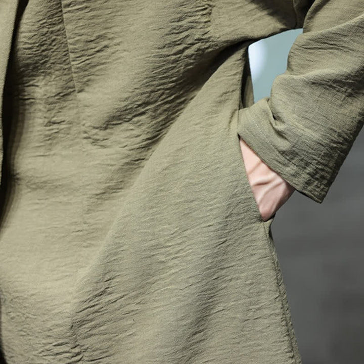 Buddha Stones Kimono clásico minimalista de otoño para hombre con bolsillo - image 12