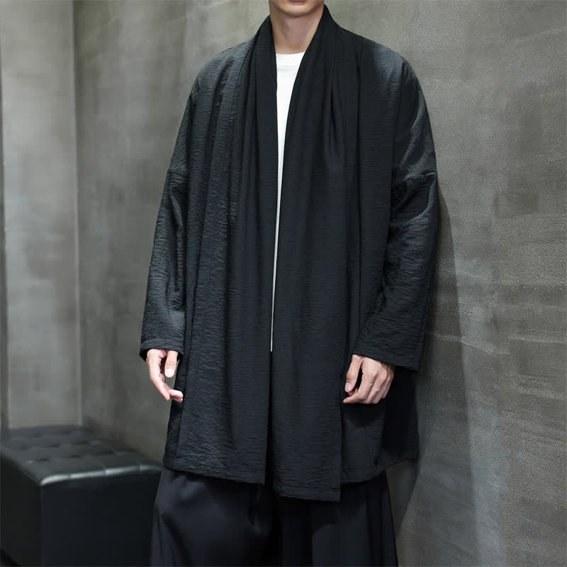 Buddha Stones Kimono clásico minimalista de otoño para hombre con bolsillo - image 21