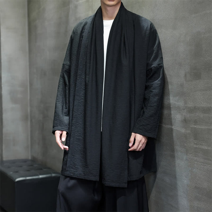 Buddha Stones Kimono clásico minimalista de otoño para hombre con bolsillo - image 21