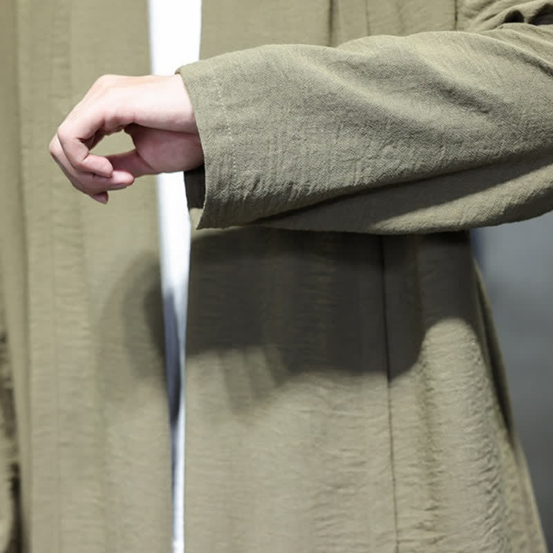 Buddha Stones Kimono clásico minimalista de otoño para hombre con bolsillo - image 13