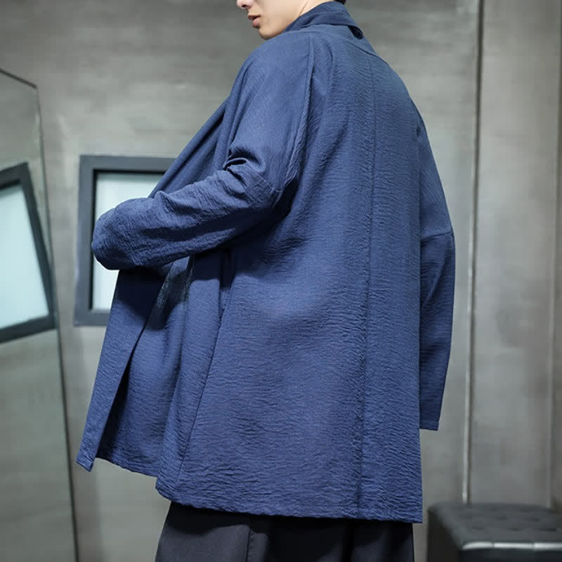 Buddha Stones Kimono clásico minimalista de otoño para hombre con bolsillo - image 18