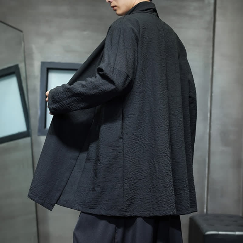 Buddha Stones Kimono clásico minimalista de otoño para hombre con bolsillo - image 24