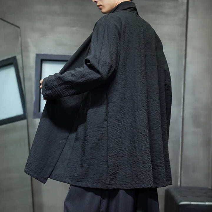 Buddha Stones Kimono clásico minimalista de otoño para hombre con bolsillo - image 24