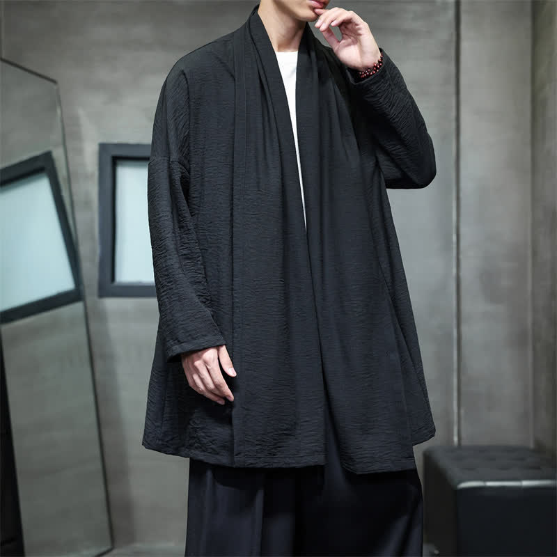 Buddha Stones Kimono clásico minimalista de otoño para hombre con bolsillo - image 25