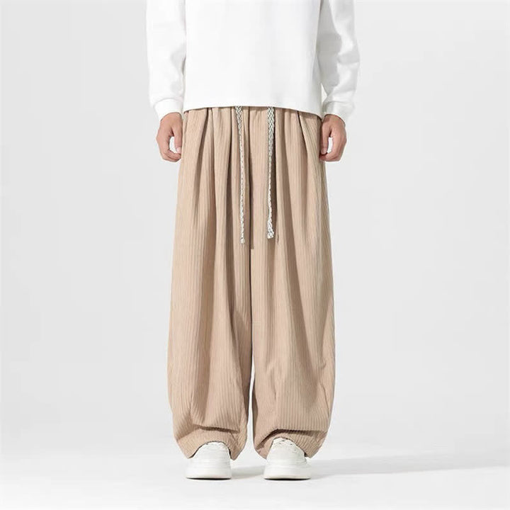 Buddha Stones Pantalones básicos de pana para hombre, de corte recto, con cordón ajustable, ideales para primavera y otoño. - Broncearse - US/UK/AU46, EU56 (5XL) - image 12