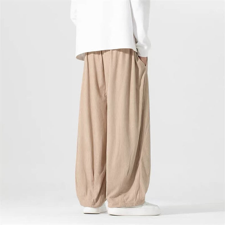 Buddha Stones Pantalones básicos de pana para hombre, de corte recto, con cordón ajustable, ideales para primavera y otoño. - image 13