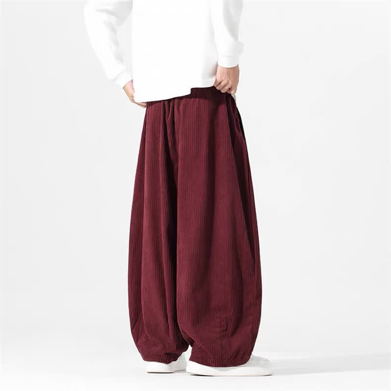 Buddha Stones Pantalones básicos de pana para hombre, de corte recto, con cordón ajustable, ideales para primavera y otoño. - image 7