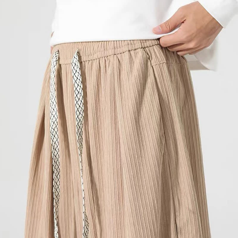 Buddha Stones Pantalones básicos de pana para hombre, de corte recto, con cordón ajustable, ideales para primavera y otoño. - image 16