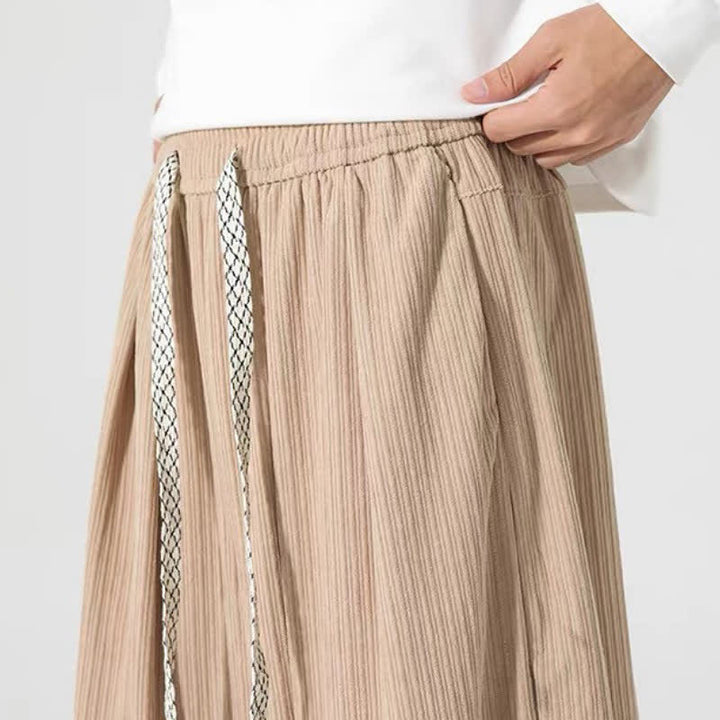 Buddha Stones Pantalones básicos de pana para hombre, de corte recto, con cordón ajustable, ideales para primavera y otoño. - image 16
