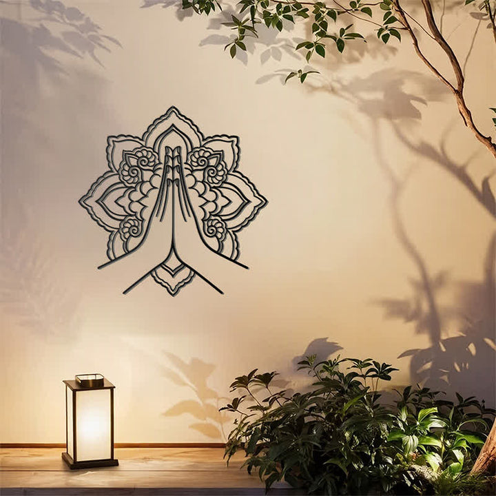 Buddha Stones Namaste Mandala Paz Decoración de pared de metal - image 10