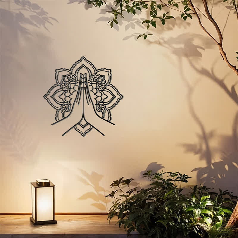 Buddha Stones Namaste Mandala Paz Decoración de pared de metal - image 8