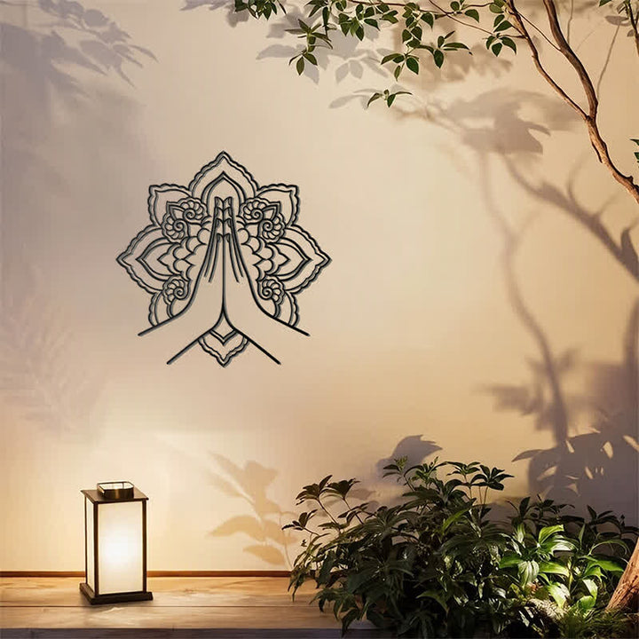 Buddha Stones Namaste Mandala Paz Decoración de pared de metal - image 8