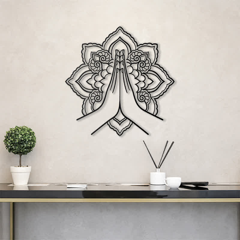 Buddha Stones Namaste Mandala Paz Decoración de pared de metal - image 15
