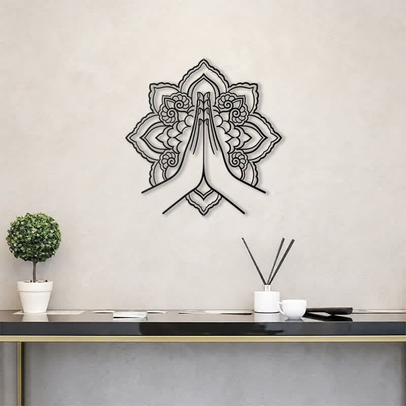 Buddha Stones Namaste Mandala Paz Decoración de pared de metal - image 13