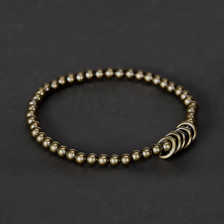 Buddha Stones Pulsera de latón con cuentas pequeñas de 4 mm para sanación - image 2