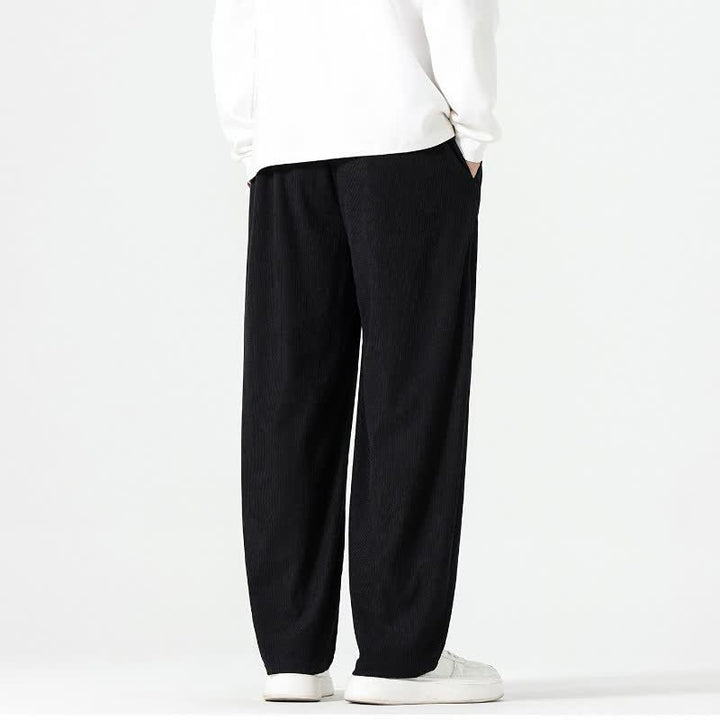 Buddha Stones Pantalones tobilleros de pana de corte recto con cordón ajustable, estilo boho casual para otoño/invierno, para hombre, con bolsillos. - image 15