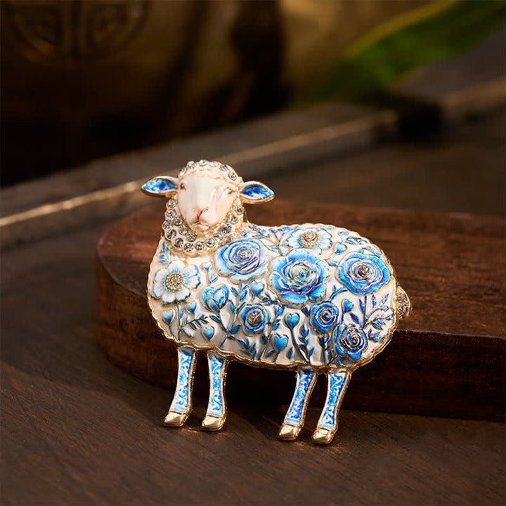 Buddha Stones Broche energético con relieve de carnero de cobre del Año de la Cabra y diseño floral. - image 8