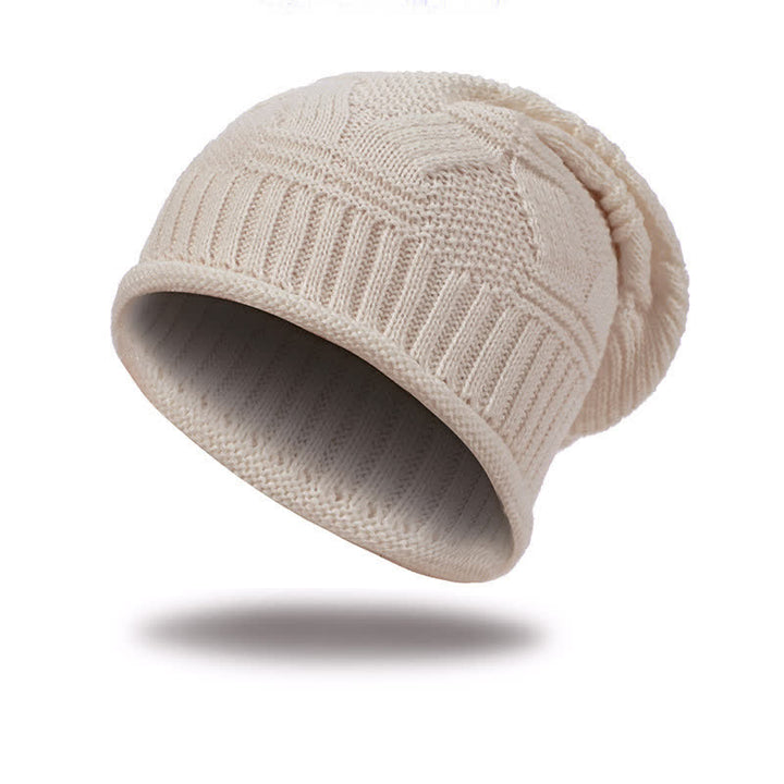 Buddha Stones Gorro de punto holgado de canalé suave para mujer, ideal para otoño e invierno. - Beige - image 2