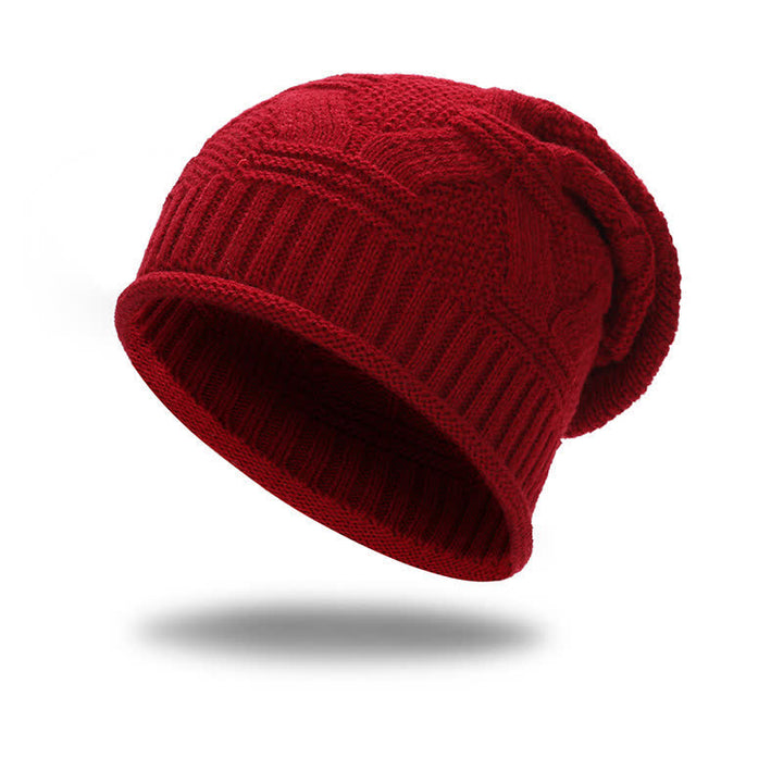 Buddha Stones Gorro de punto holgado de canalé suave para mujer, ideal para otoño e invierno. - Rojo - image 3