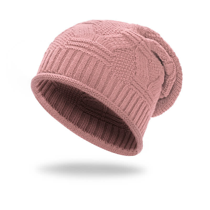 Buddha Stones Gorro de punto holgado de canalé suave para mujer, ideal para otoño e invierno. - Rosa - image 6