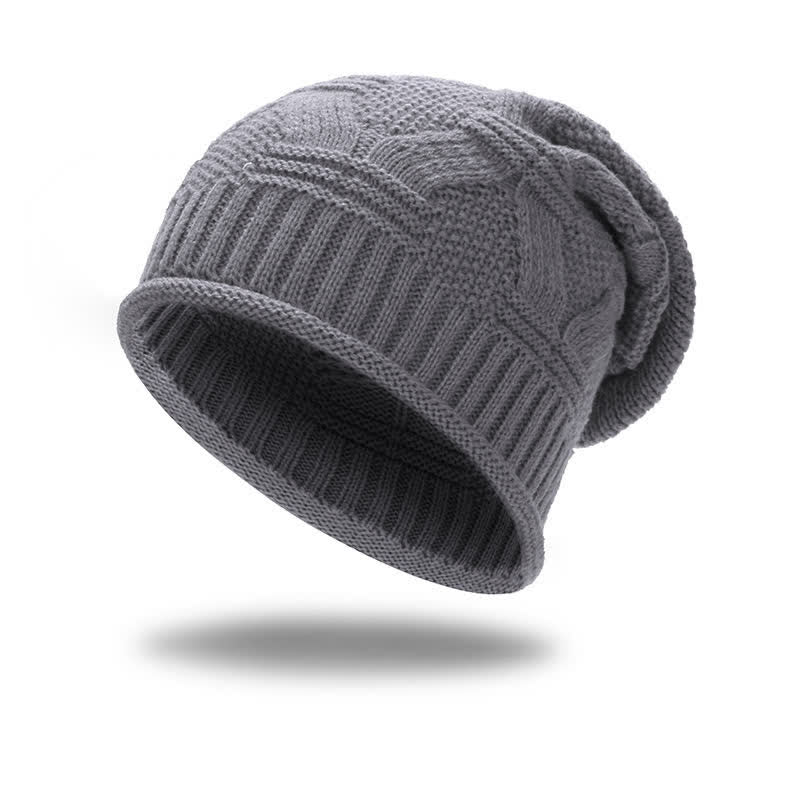 Buddha Stones Gorro de punto holgado de canalé suave para mujer, ideal para otoño e invierno. - Gris oscuro - image 5