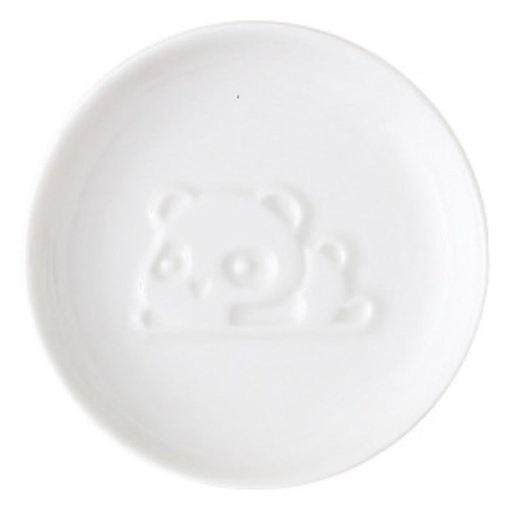 Buddha Stones Mini plato para salsa de cerámica blanca con relieve de panda - Redonda (aprox. 8,8 cm × 8,8 cm × 1,8 cm) - Acostarse - image 3